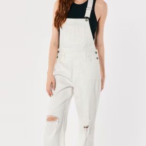 Hollister White Denim Baggy Overalls (size S) NWT